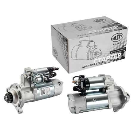 Стартер CUMMINS 12 зуб. QDJ2820G 6CT/ISCe/ISLe/DONG FENG GX/Liugong/Kinglong (C3415538/C5304291/C4937364/C3415325) Silver