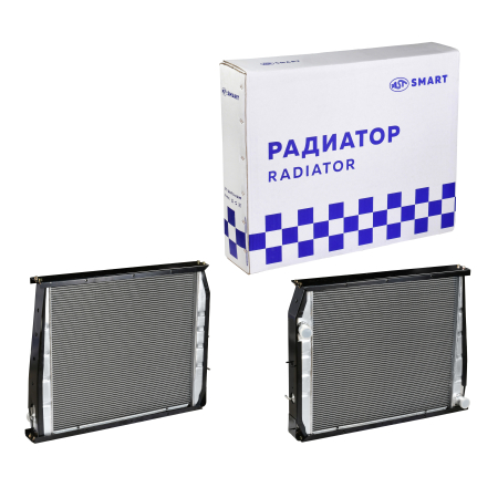 Радиатор WD615/WP10 (840х680x100) D=45 D=45 с алюминиевыми бачками  270/290 л.с.. (AST1175/DZ9112532888) AST Smart
