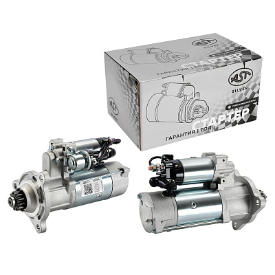 Стартер CUMMINS 12 зуб. QDJ2820G 6CT/ISCe/ISLe/DONG FENG GX/Liugong/Kinglong (C3415538/C5304291/C4937364/C3415325) Silver