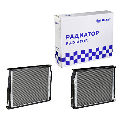 Радиатор WD615/WP10 (840х680x100) D=45 D=45 с алюминиевыми бачками  270/290 л.с.. (AST1175/DZ9112532888) AST Smart